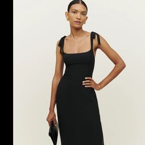Reformation Italian style black flowy dress